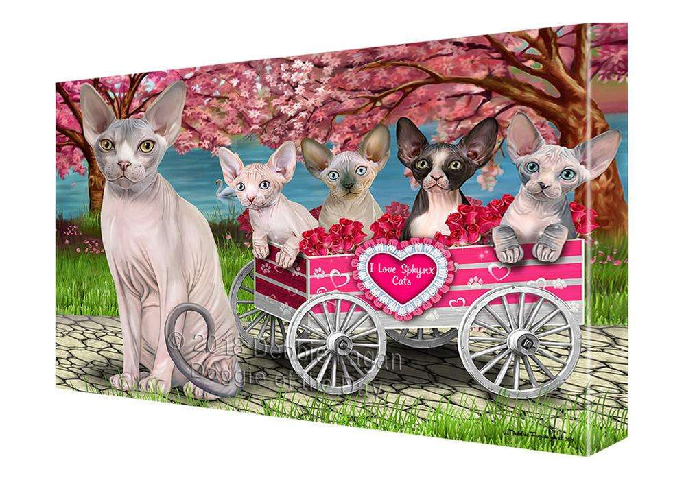 I Love Sphynx Cat in a Cart Art Portrait Canvas Print Wall Art Décor CVS92447