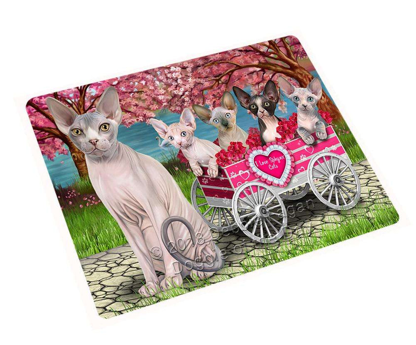 I Love Sphynx Cat in a Cart Art Portrait Cutting Board C62643