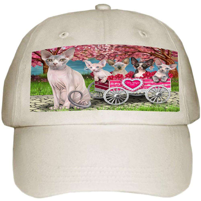 I Love Sphynx Cats Cat in a Cart Ball Hat Cap HAT58854