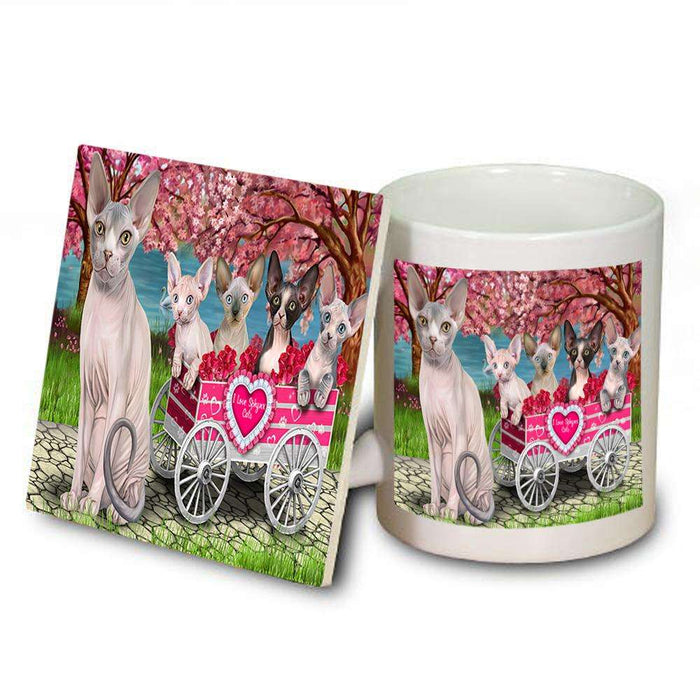 I Love Sphynx Cats in a Cart Mug and Coaster Set MUC51699