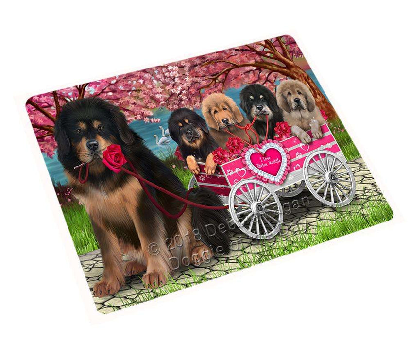 I Love Tibetan Mastiffs Dog in a Cart Cutting Board C67086
