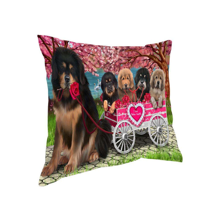 I Love Tibetan Mastiffs Dog in a Cart Pillow PIL73480