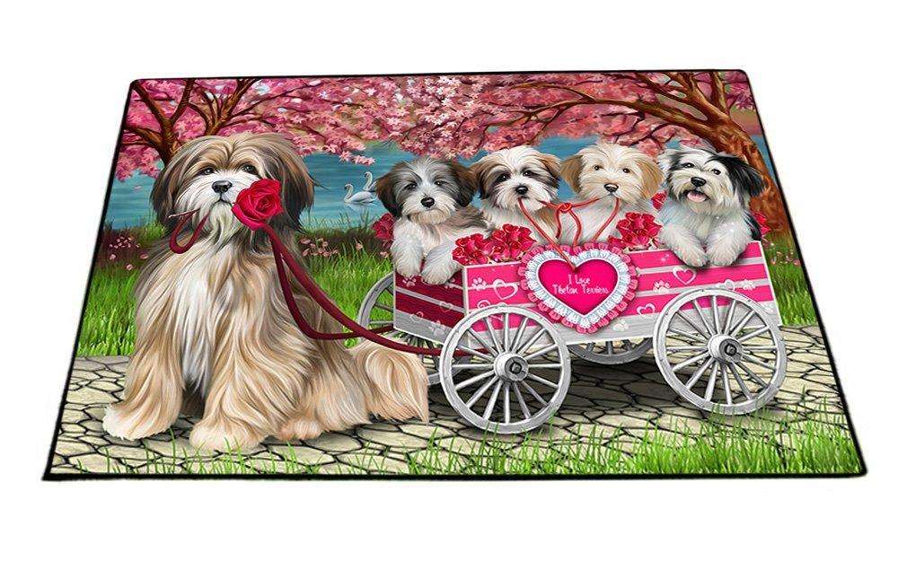 I Love Tibetan Terriers Dog in a Cart Floormat FLMS48207