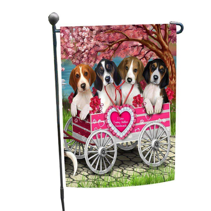 I Love Treeing Walker Coonhound Dogs in a Cart Garden Flag