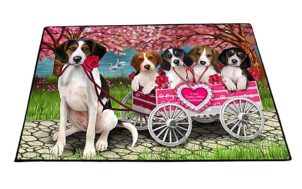 I Love Treeing Walker Coonhound Dogs in a Cart Indoor/Outdoor Floormat D074