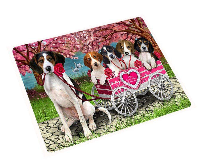 I Love Treeing Walker Coonhound Dogs in a Cart Large Refrigerator / Dishwasher Magnet D074