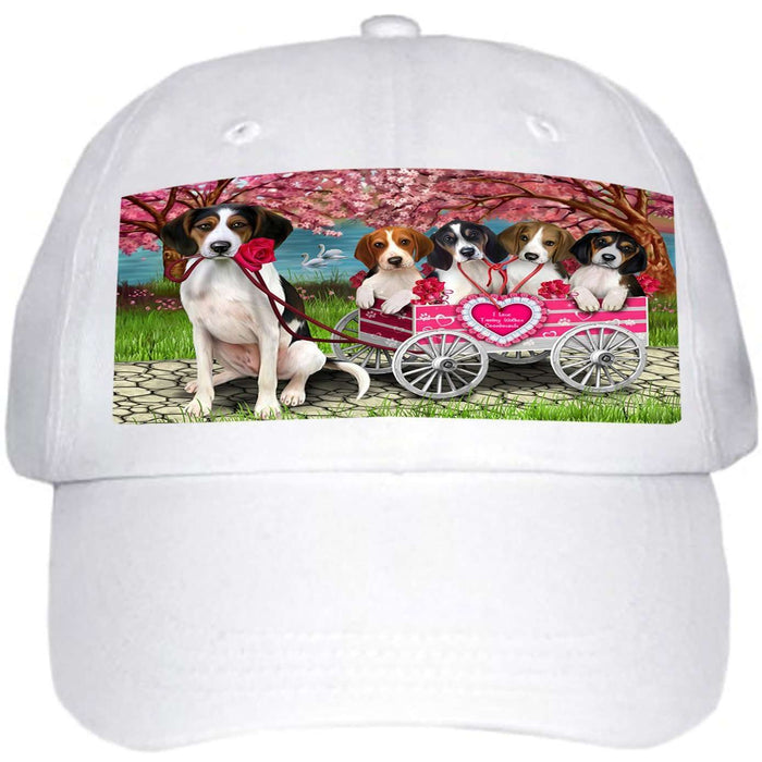 I Love Treeing Walker Coonhounds Dog in a Cart Ball Hat Cap HAT49518