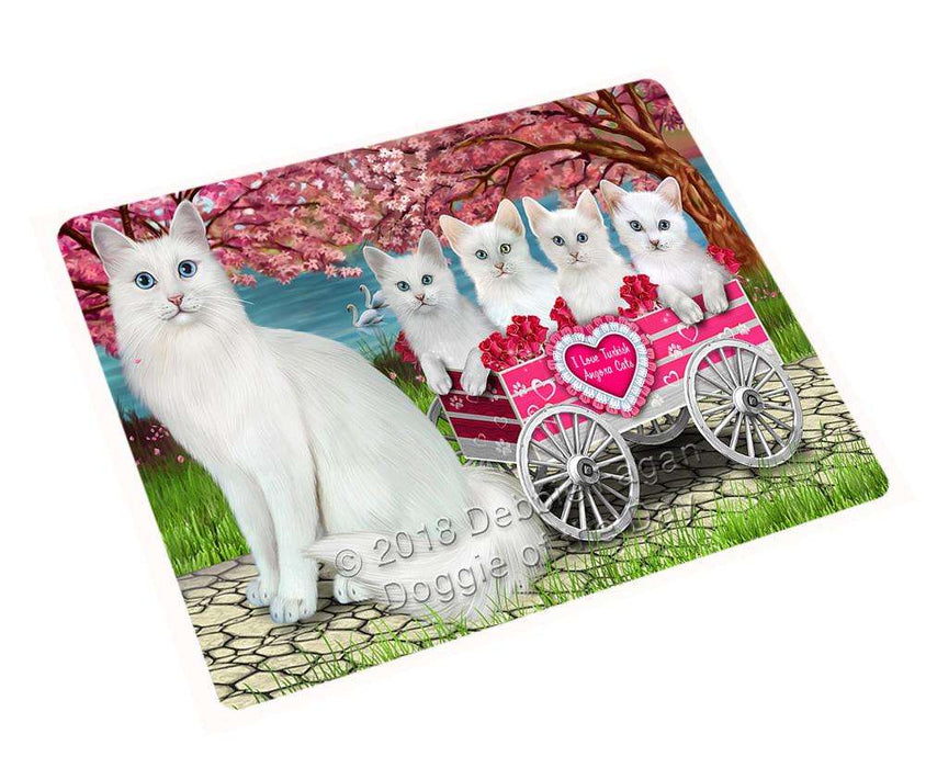I Love Turkish Angora Cats in a Cart Cutting Board C67089