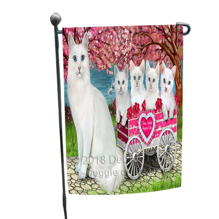 I Love Turkish Angora Cats in a Cart Garden Flag GFLG54277