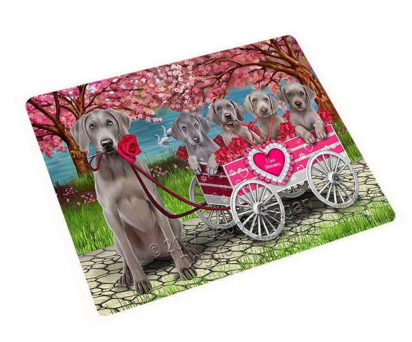 I Love Weimaraners Dog In A Cart Magnet Mini (3.5" x 2") MAG8450