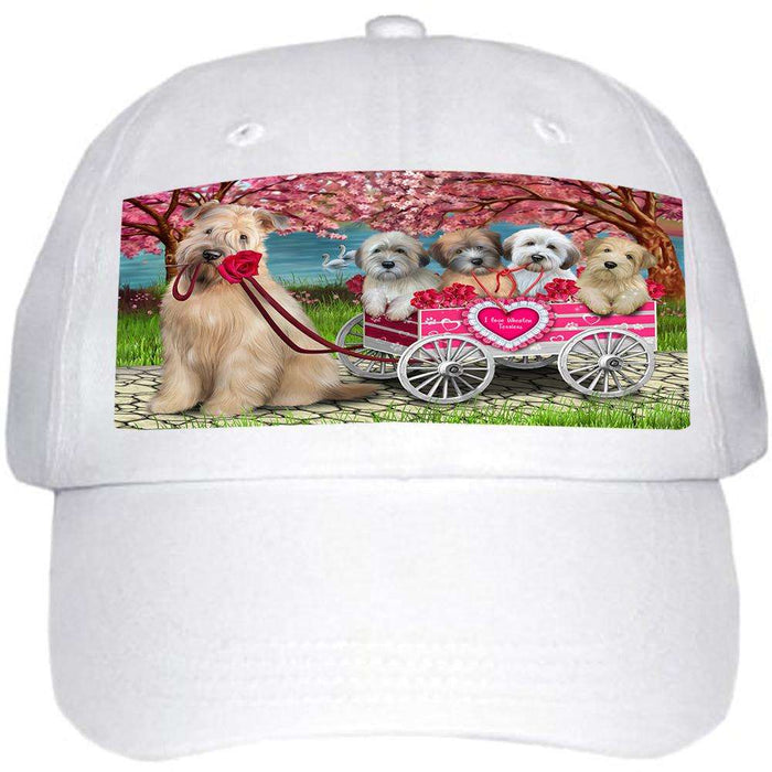 I Love Wheaten Terriers Dog Cat in a Cart Ball Hat Cap HAT58860