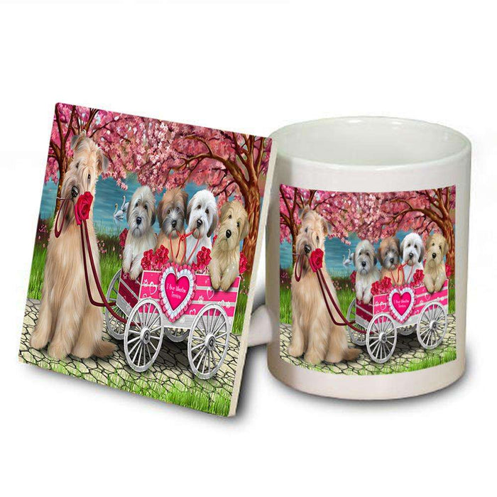 I Love Wheaten Terriers Dog in a Cart Mug and Coaster Set MUC51701