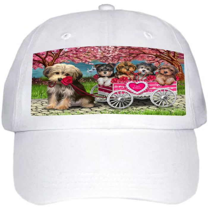 I Love Yorkipoos Dog in a Cart Ball Hat Cap HAT48171