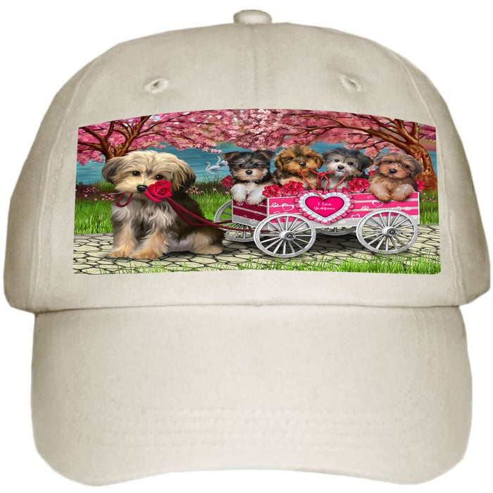 I Love Yorkipoos Dog in a Cart Ball Hat Cap HAT48171