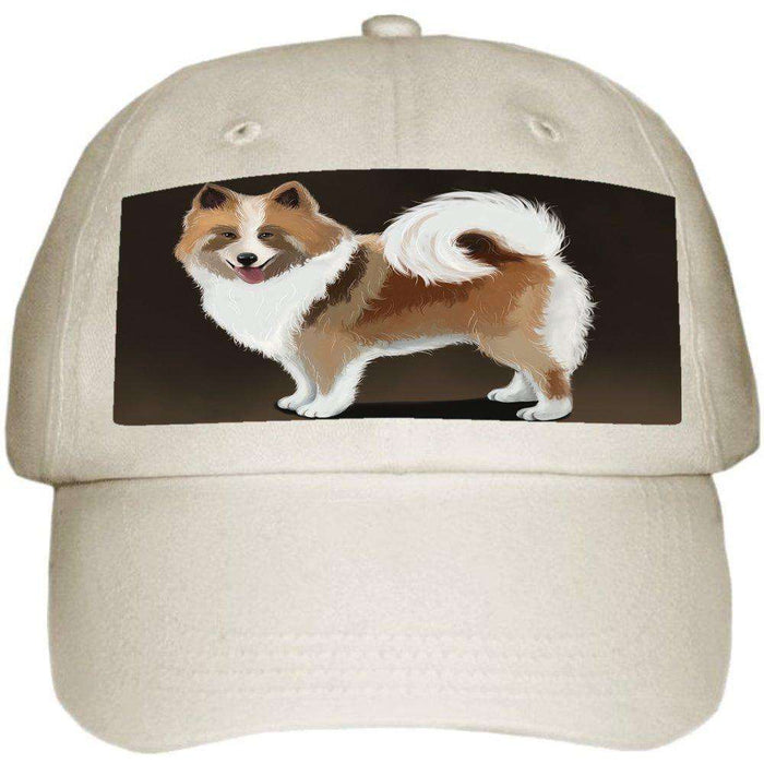 Icelandic Sheepdog Dog Ball Hat Cap Off White