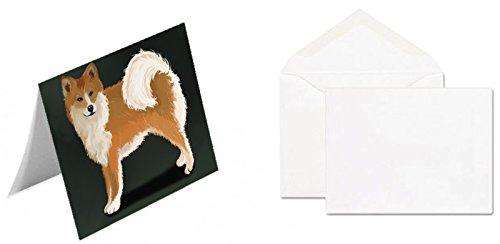 Icelandic Sheepdog Dog Handmade Artwork Assorted Pets Greeting Cards and Note Cards with Envelopes for All Occasions and Holiday Seasons