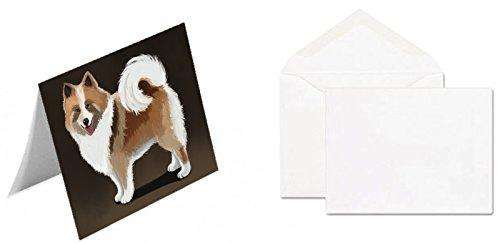 Icelandic Sheepdog Dog Handmade Artwork Assorted Pets Greeting Cards and Note Cards with Envelopes for All Occasions and Holiday Seasons