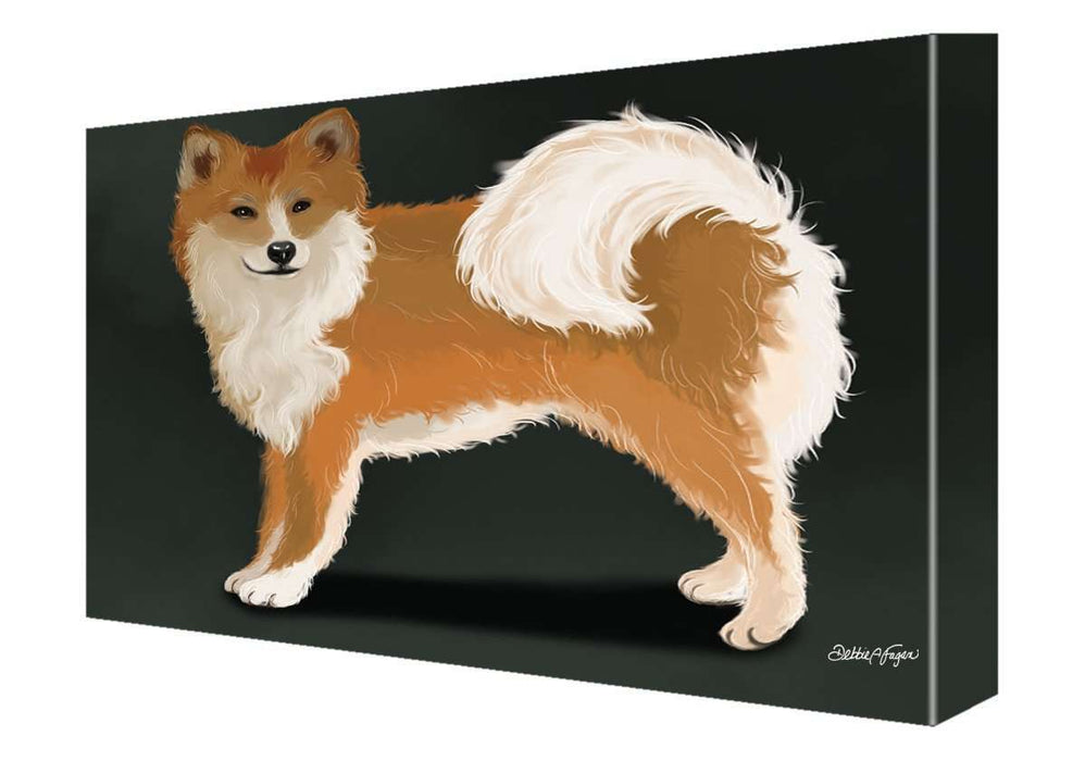 Icelandic Sheepdog Dog Painting Printed on Canvas Wall Art Signed