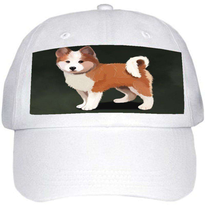 Icelandic Sheepdog Puppy Dog Ball Hat Cap Off White