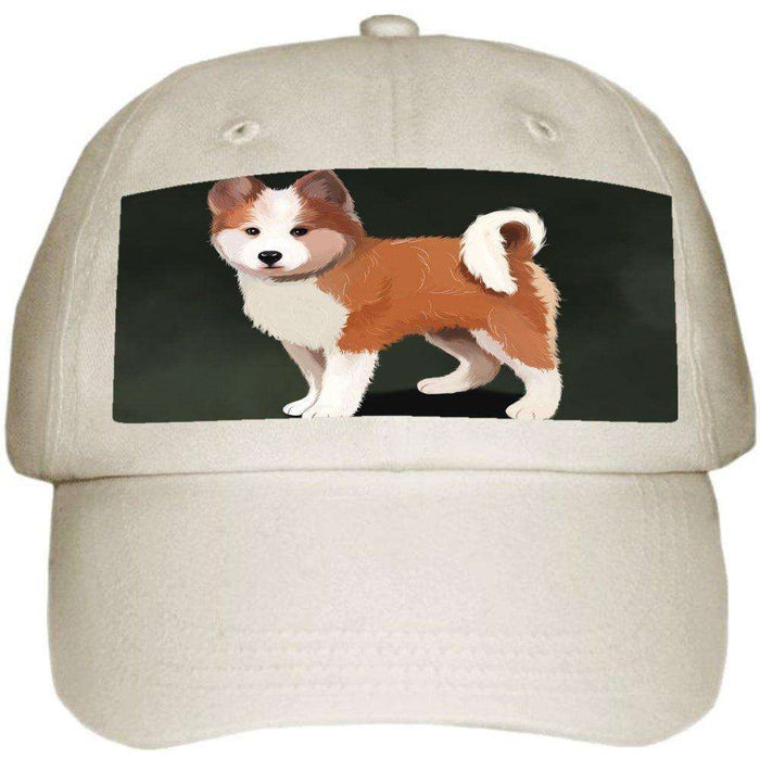 Icelandic Sheepdog Puppy Dog Ball Hat Cap Off White