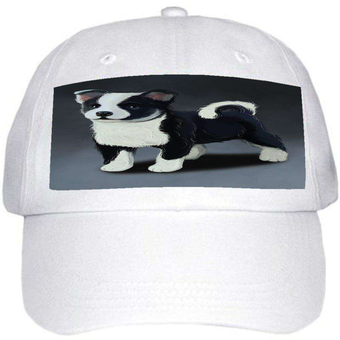 Icelandic Sheepdog Puppy Dog Ball Hat Cap Off White
