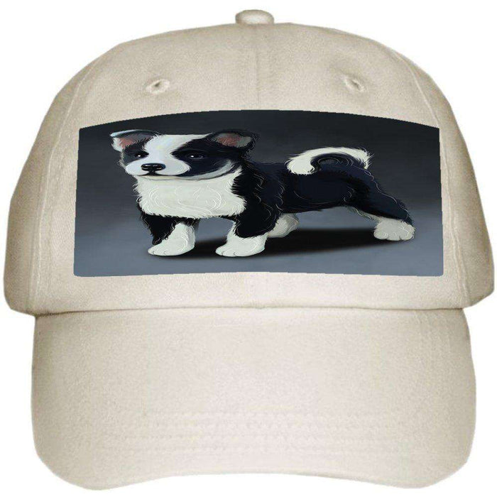 Icelandic Sheepdog Puppy Dog Ball Hat Cap Off White