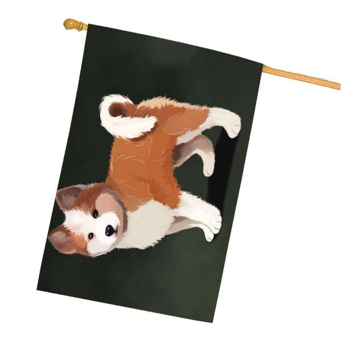 Icelandic Sheepdog Puppy Dog House Flag