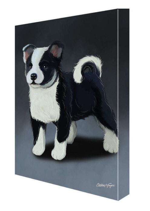 Icelandic Sheepdog Puppy Dog Painting Printed on Canvas Wall Art Signed