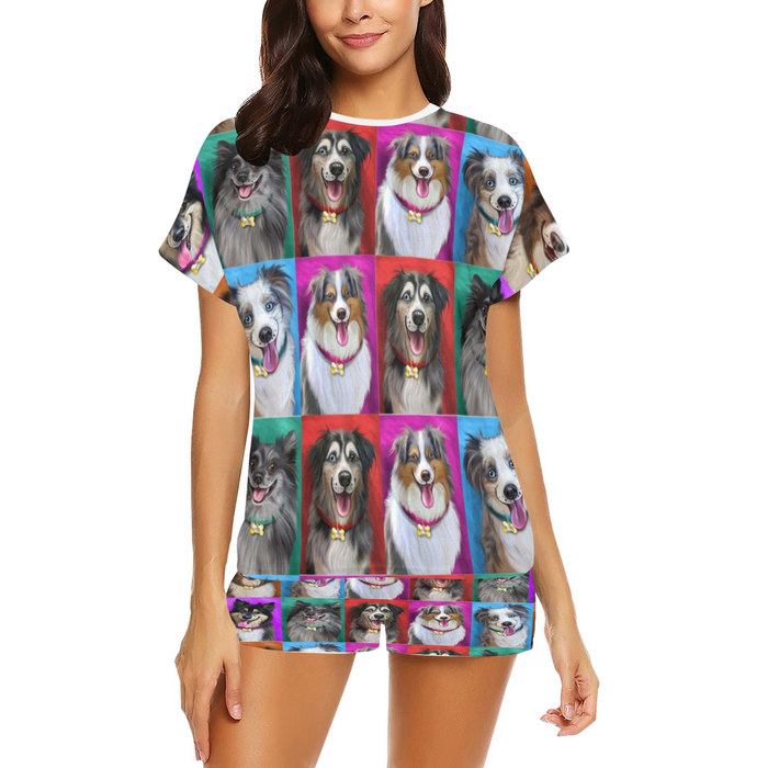 Custom Add Your Photo Here PET Dog Cat Photos on Women's Short Pajama Set