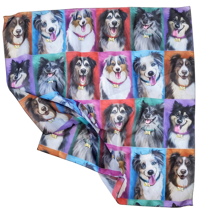 Add Your PERSONALIZED PET Painting Portrait Photo on Poly Scarf