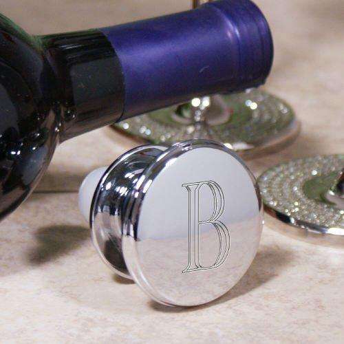 Initial Silver Wine Stopper