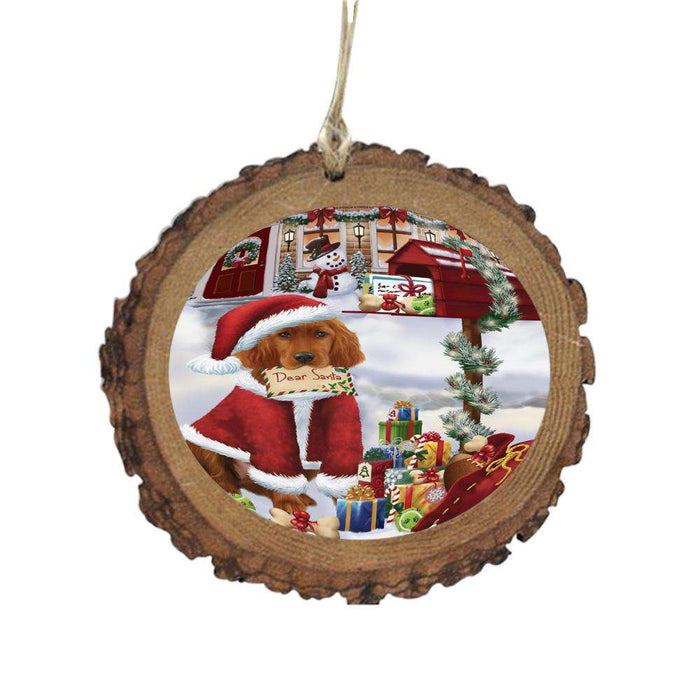 Irish Red Setter Dog Dear Santa Letter Christmas Holiday Mailbox Wooden Christmas Ornament WOR49054