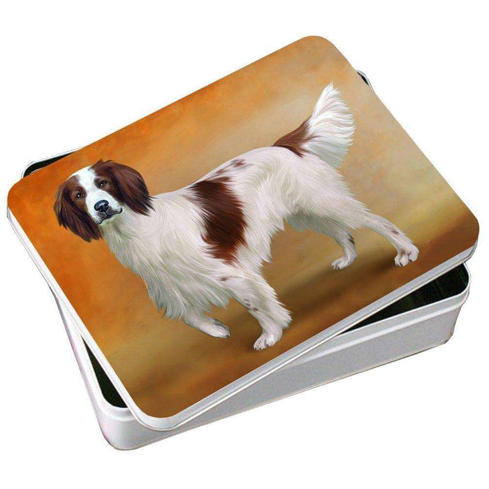 Irish Red White Setter Dog Photo Storage Tin