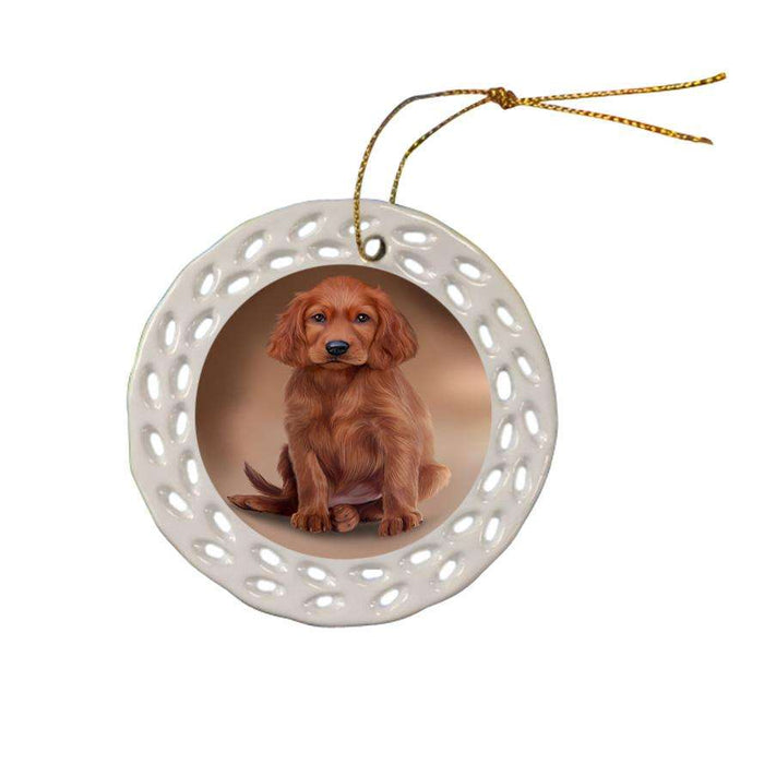Irish Setter Dog Ceramic Doily Ornament DPOR52740