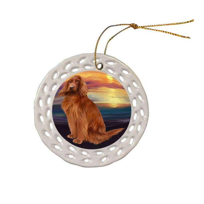 Irish Setter Dog Ceramic Doily Ornament DPOR52782