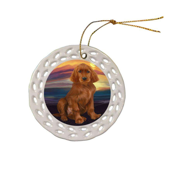 Irish Setter Dog Ceramic Doily Ornament DPOR52783