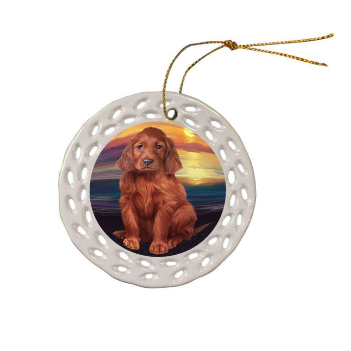 Irish Setter Dog Ceramic Doily Ornament DPOR52785