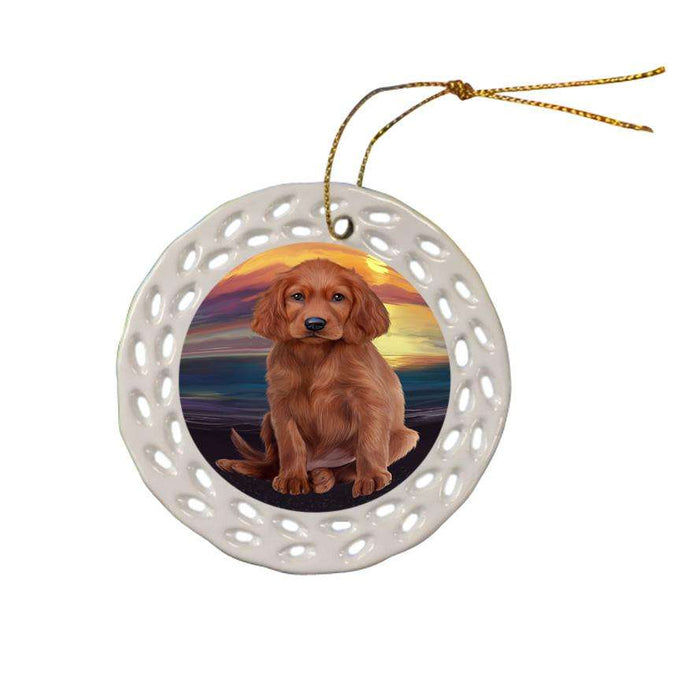 Irish Setter Dog Ceramic Doily Ornament DPOR52786