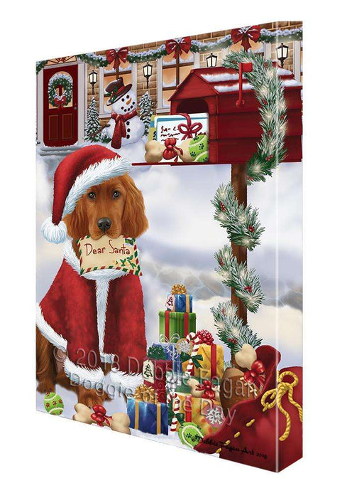 Irish Setter Dog Dear Santa Letter Christmas Holiday Mailbox Canvas Print Wall Art Décor CVS99728