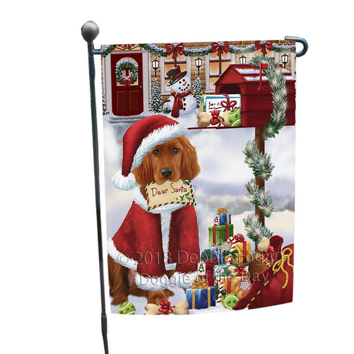 Irish Setter Dog Dear Santa Letter Christmas Holiday Mailbox Garden Flag GFLG53604