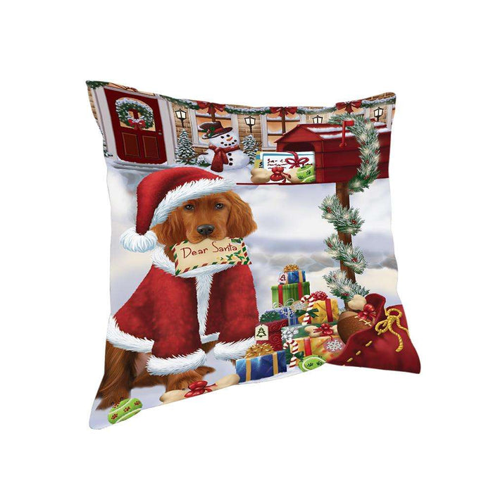 Irish Setter Dog Dear Santa Letter Christmas Holiday Mailbox Pillow PIL70792