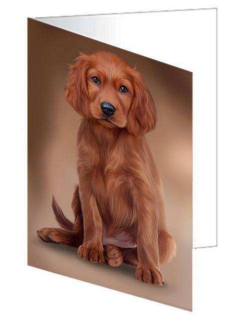 Irish Setter Dog Handmade Artwork Assorted Pets Greeting Cards and Note Cards with Envelopes for All Occasions and Holiday Seasons GCD62249