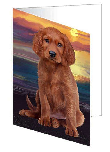 Irish Setter Dog Handmade Artwork Assorted Pets Greeting Cards and Note Cards with Envelopes for All Occasions and Holiday Seasons GCD62375