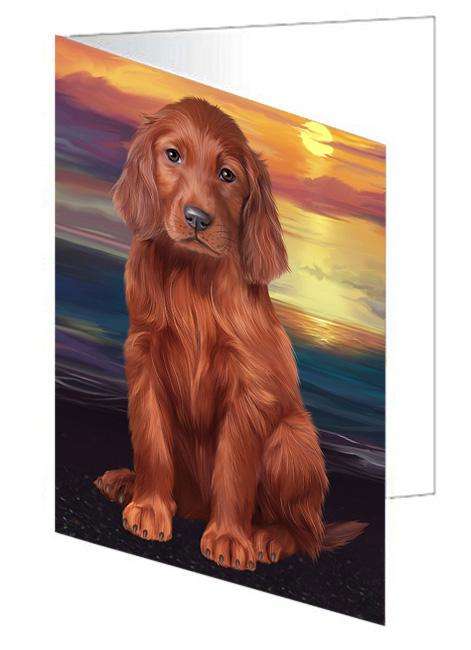 Irish Setter Dog Handmade Artwork Assorted Pets Greeting Cards and Note Cards with Envelopes for All Occasions and Holiday Seasons GCD62378