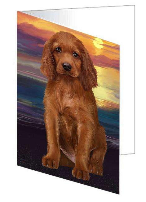 Irish Setter Dog Handmade Artwork Assorted Pets Greeting Cards and Note Cards with Envelopes for All Occasions and Holiday Seasons GCD62381