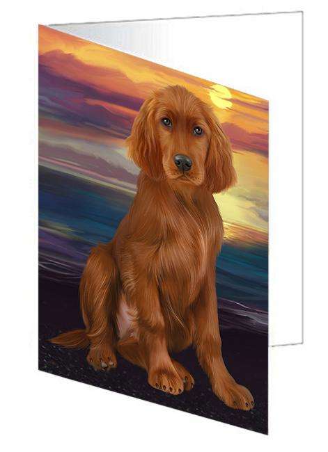 Irish Setter Dog Handmade Artwork Assorted Pets Greeting Cards and Note Cards with Envelopes for All Occasions and Holiday Seasons GCD62384