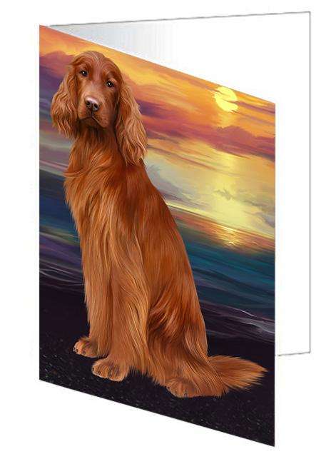 Irish Setter Dog Handmade Artwork Assorted Pets Greeting Cards and Note Cards with Envelopes for All Occasions and Holiday Seasons GCD62387