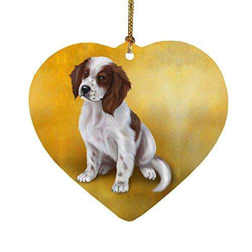 Irish Setter Dog Heart Christmas Ornament