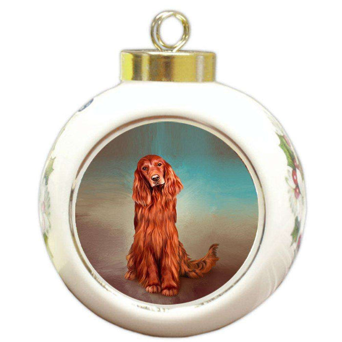 Irish Setter Dog Round Ball Christmas Ornament RBPOR48001