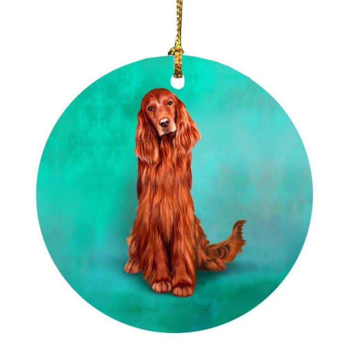 Irish Setter Dog Round Christmas Ornament